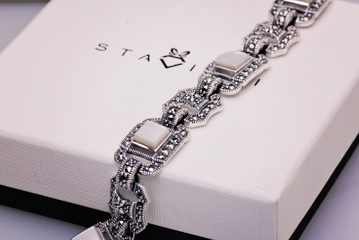 Srebrna bransoleta BDM2866 - Markazyty